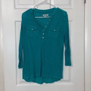 Aeropostale 3/4 Sleeve Teal Top